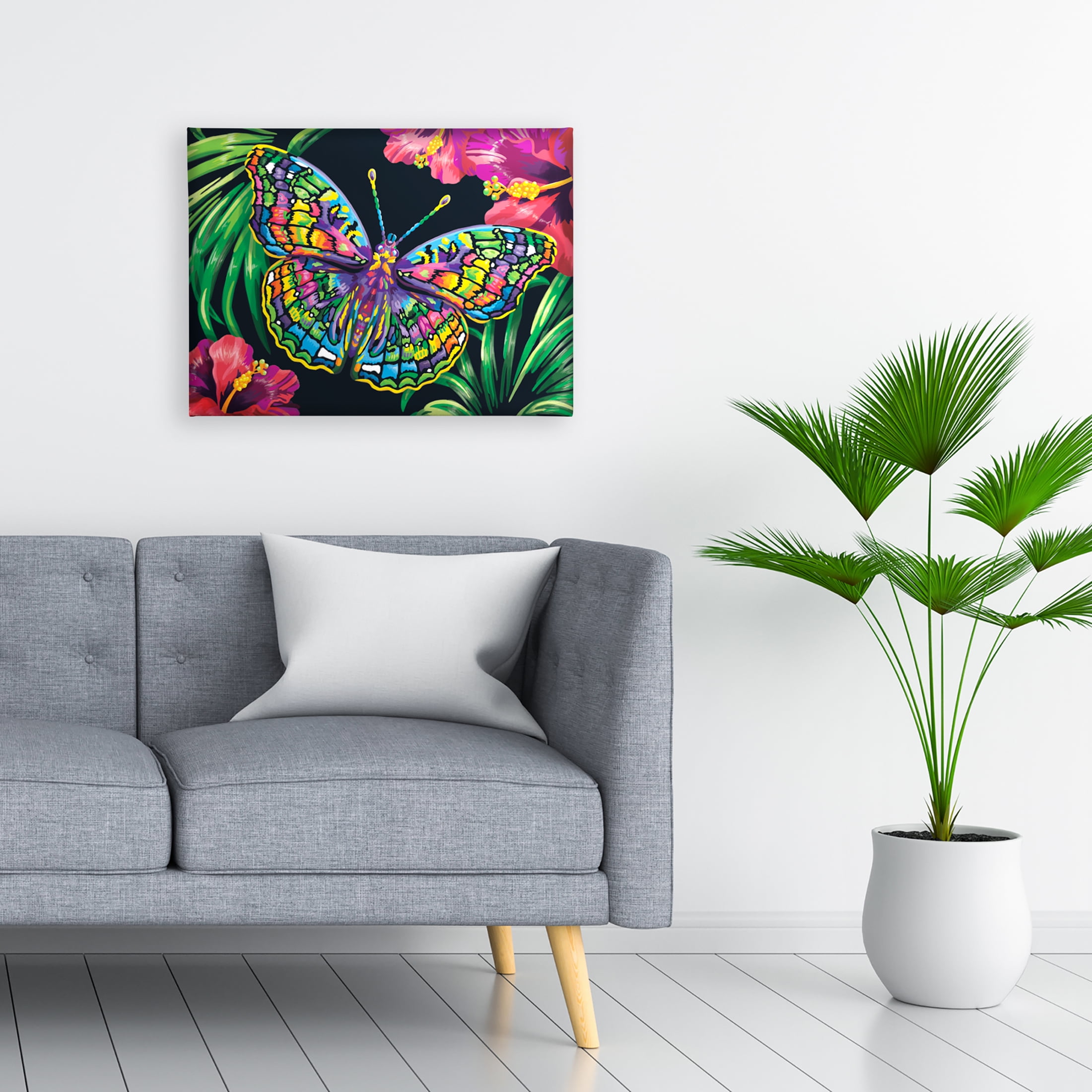 ArtSkills Majestic Butterfly Paint by Number Art Kit for Adults, 20" x 15" Stretched Canvas, Unisex Wall Art