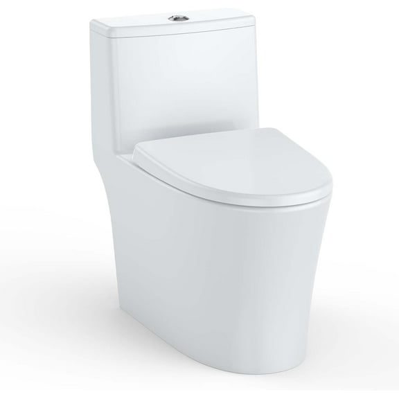 Yesurprise White Toilet,Elongated Toilet with Soft Closing Seat,V-Cover Toilet Seat, Double Top Button 3 4.8L and Comfortable Seat Height for Bathroom