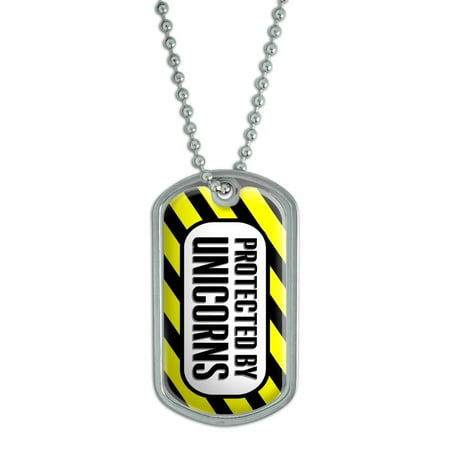 Protected by Unicorns Dog Tag
