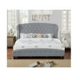 thumbnail image 2 of Nathaniel Home Queen Upholstered Panel Bed, Platform Bed Frame Easy Assembly, Polyester Fabric Tufted Headboard Design Gray, 2 of 6