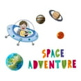 thumbnail image 1 of Cute Little kid Outer Space Adventure Wall DecalsWall Decal Decoration Space Adventure Adventurous Space Cartoon Space ship Decorating Ideas for Child's Bedroom Size: 20 In(W) x 18 In(H), 1 of 5