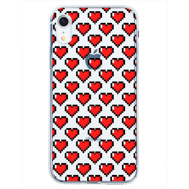 Funda Para iPhone XR Corazones Pixel, Uso Rudo, InstaCase Protector para iPhone XR Antigolpes, Case Corazones Pixel