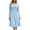 Light Blue, variant on Women's V‑Neck Twist Waist Midi Dress Long Sleeve A‑Line Flared Swing Dress for Work Office Cocktail Party