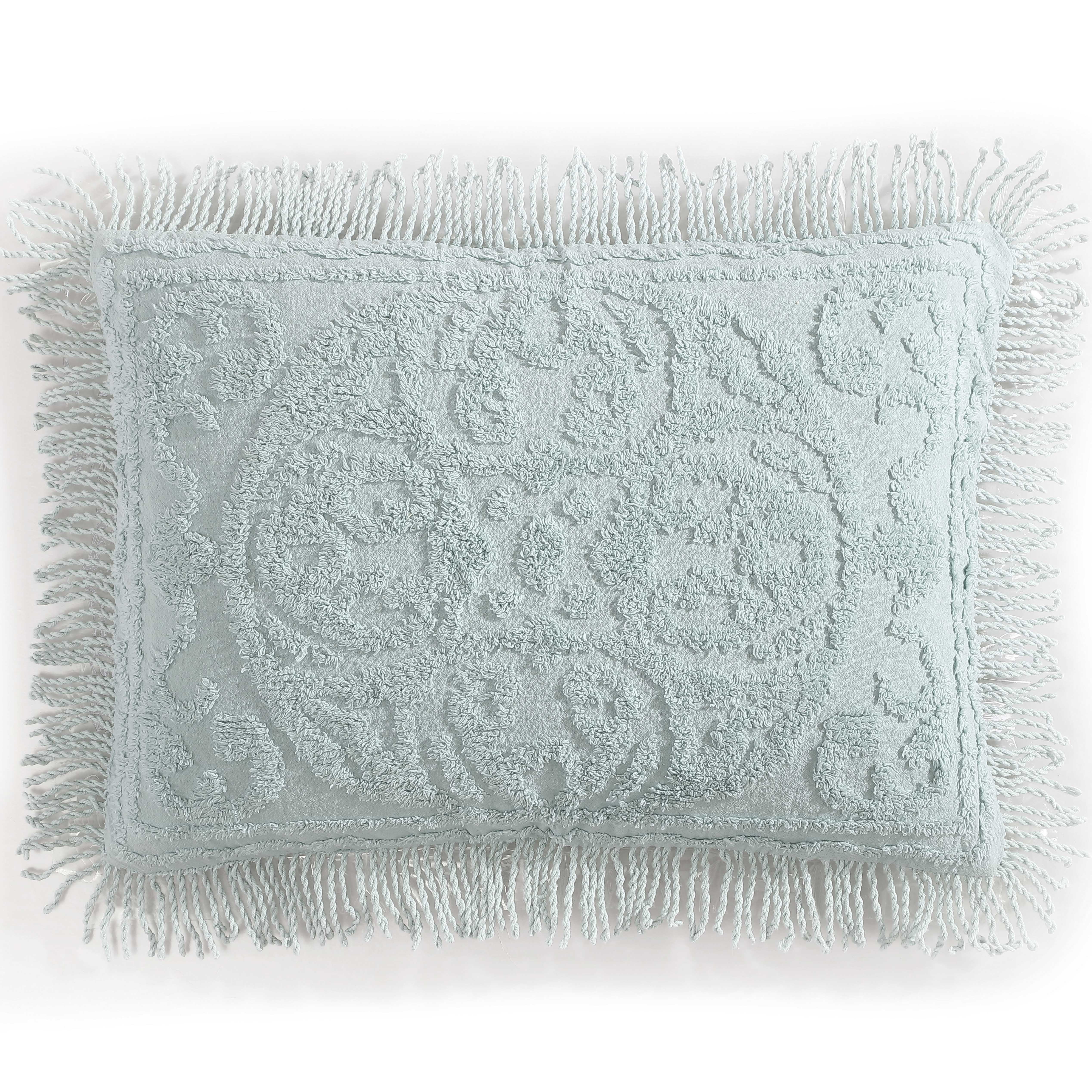 Beatrice Home Fashions Medallion Chenille King Sham Blue