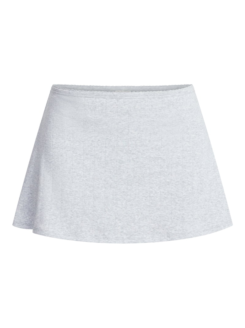 No Boundaries Cotton Stretch Drop Needle Skirt, Women's Xs-xxxl, Gray