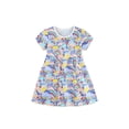 thumbnail image 1 of SUNSIOM Robe pour Filles Imprimé Arc-en-Ciel Col Rond Manches Courtes Décontractée Robe Princesse d'Été, 1 of 7