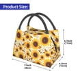 thumbnail image 2 of Yiaed Brown Leaf Pattern Sunflower Print Lunch box lunch bag Portable Insulated Lunch Box for Women Men Cooler Tote Bag with Front Pocket for Work Picnic Travel, 2 of 6
