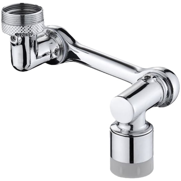 Faucet extender 1080 ° rotation, faucet extender, rotating robotic arm, suitable for bathrooms and kitchens, with 2 water flow modes for washing eyes/hair/face (silvery)