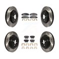 thumbnail image 1 of Transit Auto Front Rear Coated Drilled Slotted Disc Brake Rotors and Semi-Metallic Pads Kit for Car Dodge Charger with Police Package KDF-100250, 1 of 11