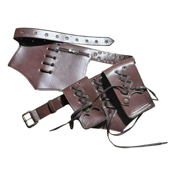 Bolsa de cintura Bolsa Vintage bolso Corcha ajustable Packle al aire libre Bolsa de cinturón deportivo para cosplay Roleplaying Knight Mujeres Hombres