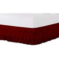 thumbnail image 2 of 3 Layer Ruffled Bedskirt, Essy Care - 100% Microfiber Fabric, 3 Layer Ruffled Bed Skirt Queen Size College 3 Layer Ruffled Bed Skirt 12" Drop - Burgundy Solid., 2 of 3