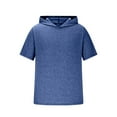 thumbnail image 3 of Yghzkop Men's Hooded Short Sleeve Quick-Dry UPF 50+ Fitness Shirt Stretch Fabric Outdoor Workout Top Sun Protection Athletic Summer Top, 3 of 5