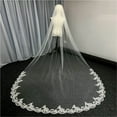 thumbnail image 2 of Cathedral Wedding Veil with Comb - Elegant Appliqued Bridal Veil for Brides, 2 of 6