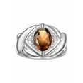 thumbnail image 6 of RYLOS Rings for Women Silver Ring XOXO Hugs & Kisses 9X7MM Gemstone & Diamond Ring June Smoky Quartz Jewelry for Women Size 10, 6 of 7