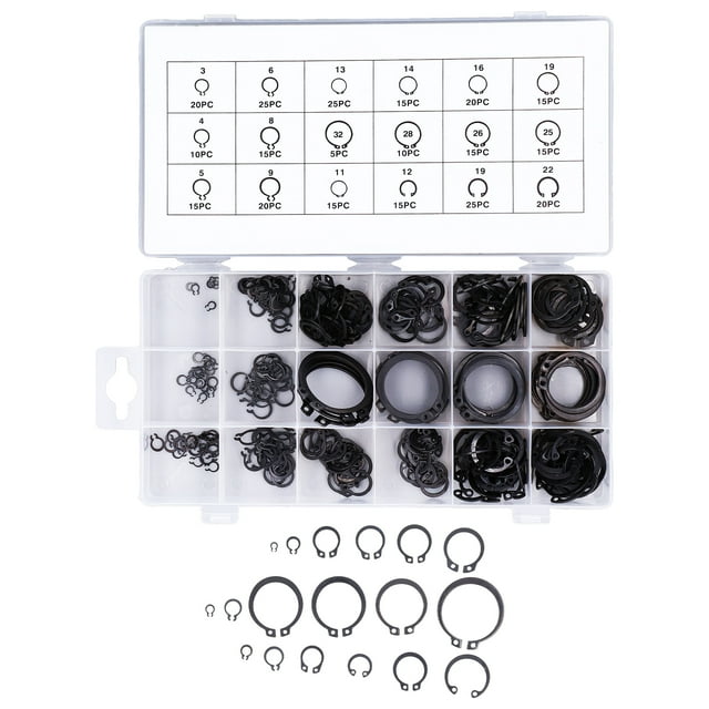 Kit de Fixation 300 Pcs C Clip Circlip Snap Ring pour Machine Véhicule