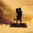 thumbnail image 2 of Adorno de candelabro con escultura de hierro hecho a mano, estatua romántica de pareja para aniversarios, decoración de bodas, regalos de aniversario para parejas, besos, 2 of 5