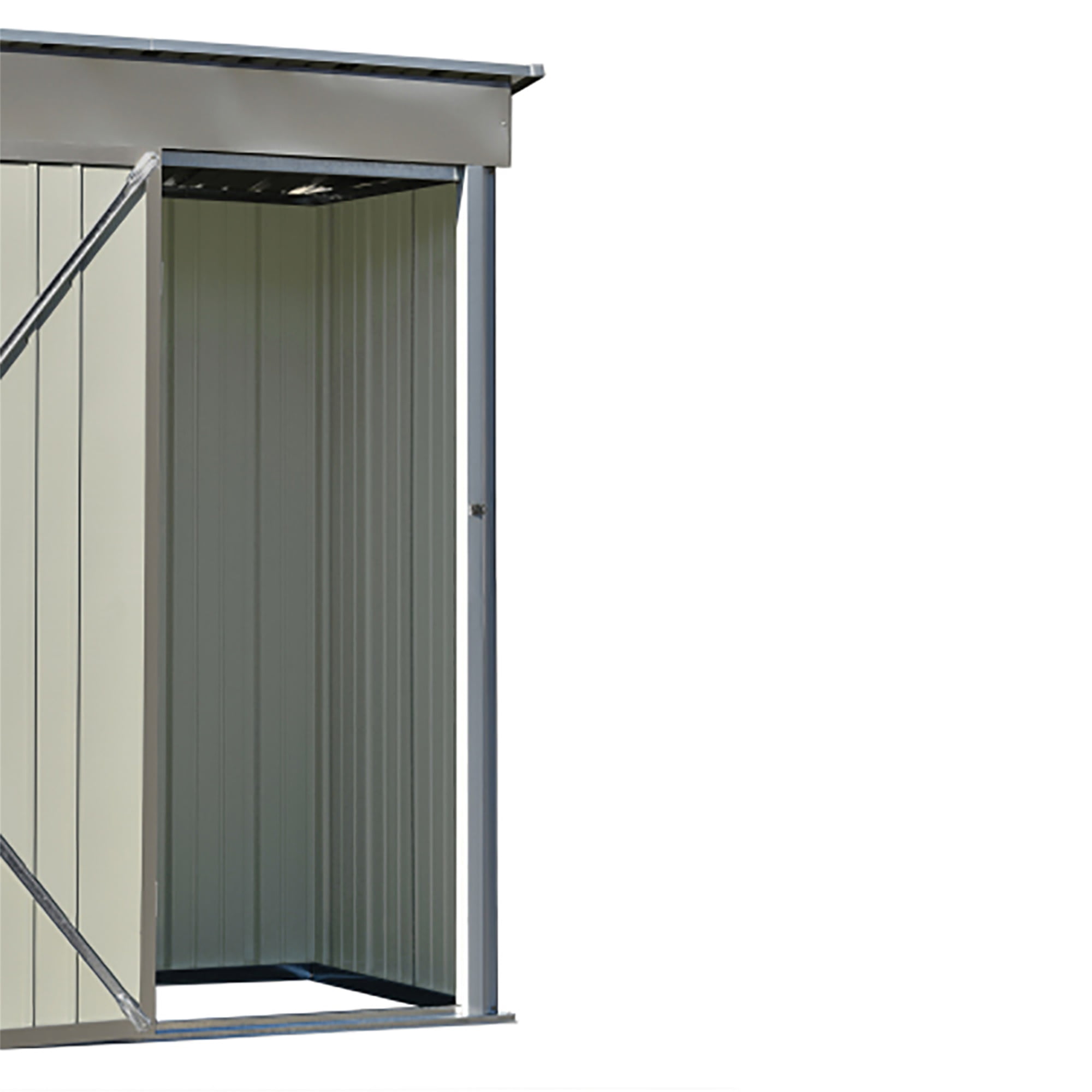 Kadyn 5ft W x 3ft L Garden Shed, Outdoor Storage Shed, Corrosion Resistant Metal Garden Shed with Locking Door, Gray