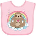 thumbnail image 3 of Inktastic Sloth Yoga Rainbow Girls Baby Bib, 3 of 4
