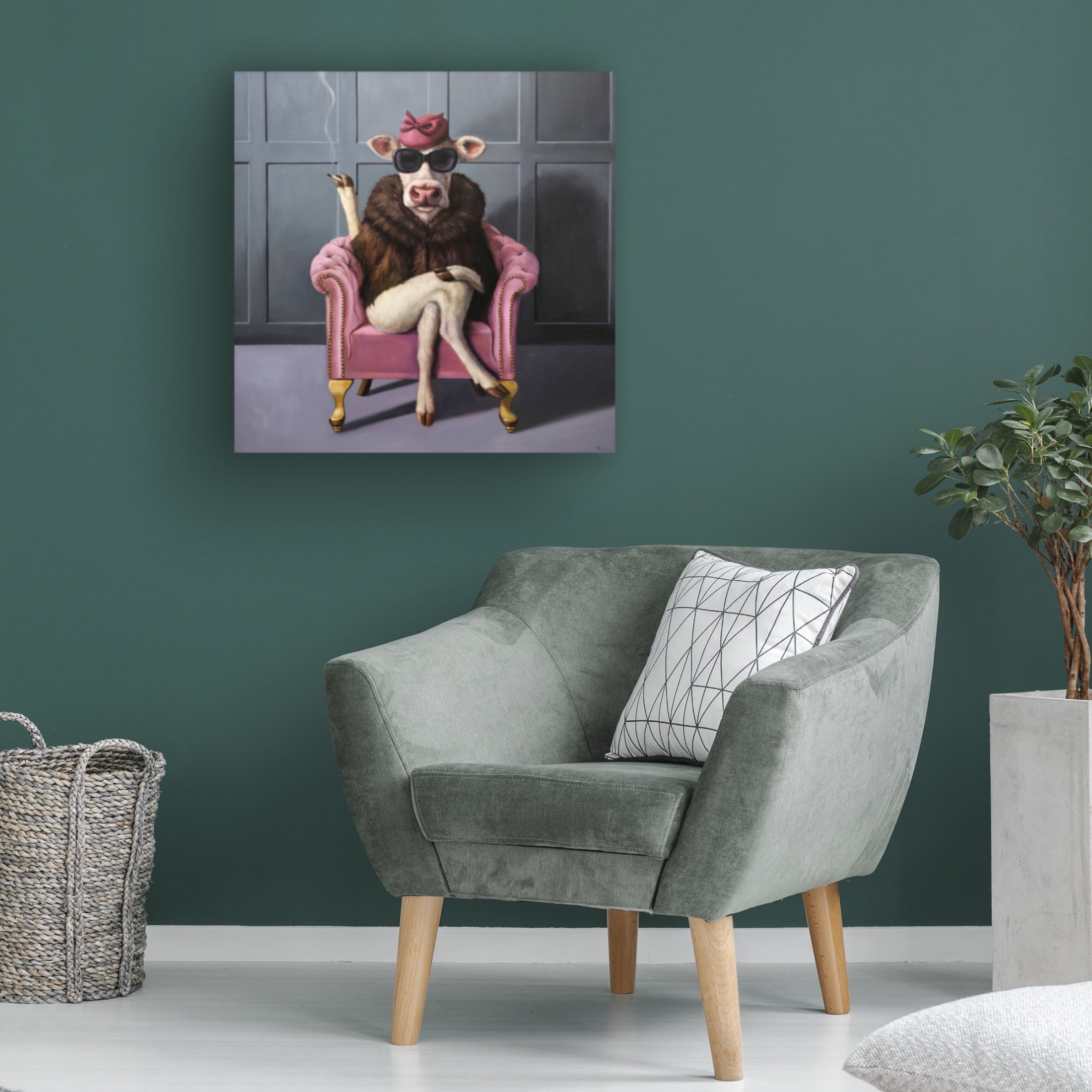 Canvas Wall Art - Lucia Heffernan 'Udder In Law' Wall Art for Living Room, Bedroom, or Office Décor by Trademark Fine Art - 14 x 14 Inches