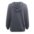 thumbnail image 5 of IROINNID Women's Casual Short Coat Print Hoodie Zip Up Long Sleeve Outwear, Blue, 5 of 5