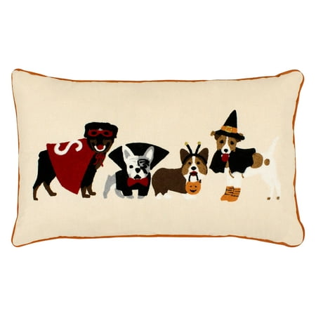 Dog Costumes Embroidered Halloween Pillow