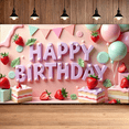 thumbnail image 4 of Strawberry Theme Banner Decorative Design Balloon Decoration for Birthday Party Kids Celebration Indoor Decoration, 4 of 6