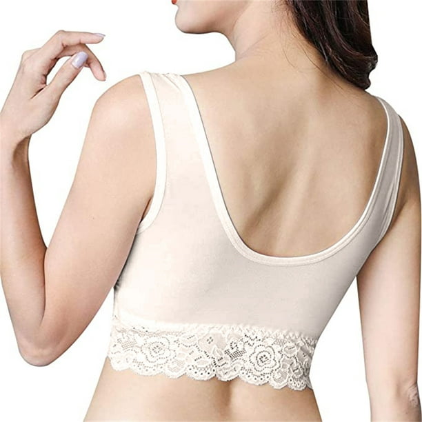 Bseka Minimizer Front Closure Bras For Women Full Coverage Front Buckle Sexy  Gathe R Up Breast Milk Sleep Lace No Steel Ring Bra 