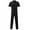 Black#01, variant on Cxenplz Short Sleeve Coveralls for Men, Zip Front Twill Lapel Collar Work Coverall Lightweight with Elastic Waist Action Back Jumpsuit with Pockets