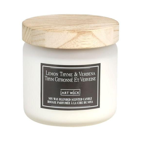 Art Wick 13.9OZ Lemon Thyme & Verbena Soy Wax Blended Scented Candle,1 cotton wick, · 13.9oz<br>· 395g<br>· 1 pack