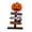 White & Yellow, variant on Opvise Happy Halloween Ornaments Pumpkin Skeleton Design with Letters Tree Shaped Wooden Black & White