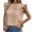 Khaki-03, variant on Mittory Womens Tops Casual Crewneck Smocked Ruffle Short Sleeve Dressy Blouses Babydoll Shirts