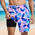 thumbnail image 2 of HAPIMO Casual Outings Travel Shorts 9" Beach Shorts Men Swim Trunks with Compression Liner Summer Outdoor Swimsuit Shorts Quick Dry Board Shorts Hawaiian Bathing Mesh Lining Shorts Purple 3X-Large, 2 of 6