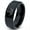 Black, variant on Tungsten Crown Royalty King Queen Diamond Circle Band Ring 8mm Men Women Comfort Fit Black Beveled Edge Polished