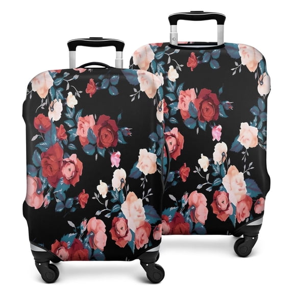 Pioneer Flower Floral Print Pattern Luggage Cover Fashion Suitcase Cover Baggage Covers Fit 25-28 Inch Luggage (Go Travel)