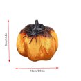 thumbnail image 3 of Orange Flocked Velvet Pumpkin Figurine 3.9 Inch Glitter Gradient Artificial Pumpkins Tabletop Ornament for Halloween Fall Table Decor, 3 of 7