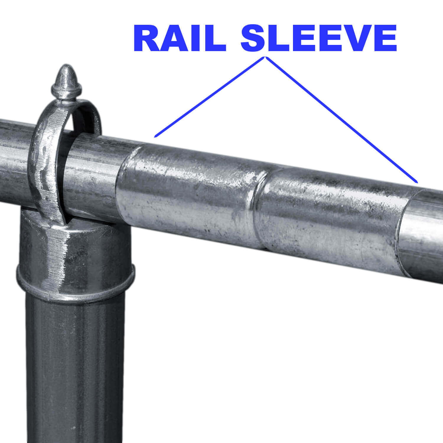 10 pack 1-5/8" x 6" Galvanized Rail Sleeve for Chain Link Fence 