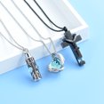 thumbnail image 3 of 3 Pack Urn Necklace for Ashes Hear / Cylinder / Cross Urn Necklace for Human / Pet Cremation Jewelry for Ashes Memorial Keepsake Birthstone Pendant, 3 of 7