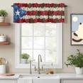thumbnail image 2 of Floral Valance Curtain for Windows Puerto Rico's Star Flag Theme Flowers Collage Rod Pocket Curtain Valances Short Window Treatments Panels for Kitchen Bathroom Laundry Room Basement 60 x 18 Inch, 2 of 9