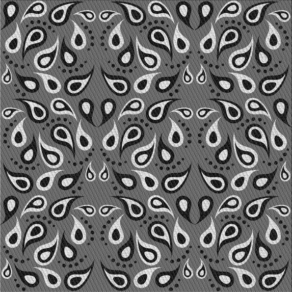 Ahgly Company Machine Washable Indoor Square Transitional Dark Gray Black Area Rugs, 6' Square