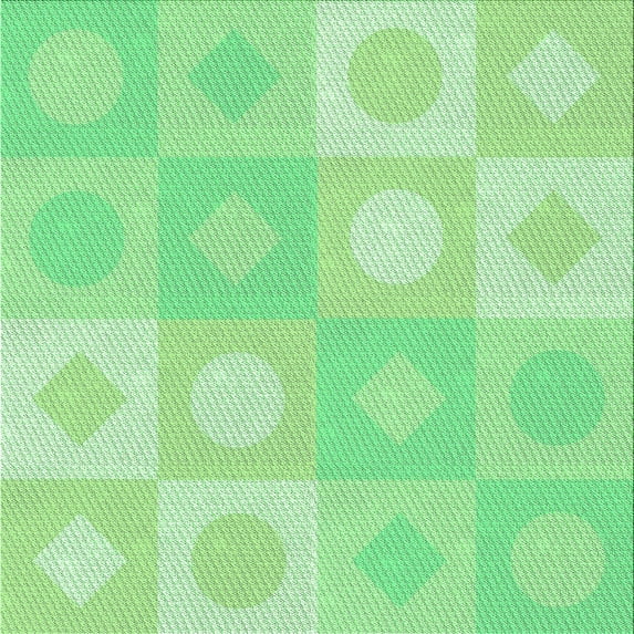 Ahgly Company Indoor Square Patterned Stoplight Go Green Area Rugs, 7' Square