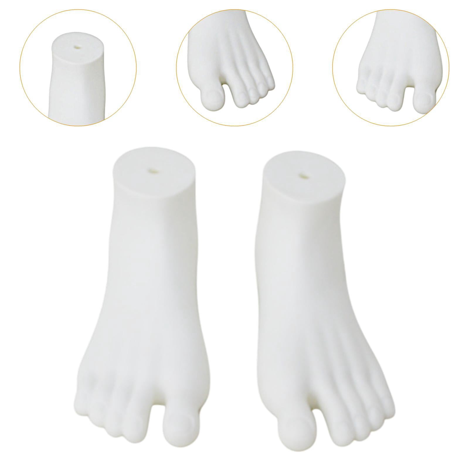 MAGIDEAL 2 Pieces Mannequin Foot Display Model Lifelike Home Foot Forms Sandal Photography Props Showcase Malls Stockings Manikin Feet White