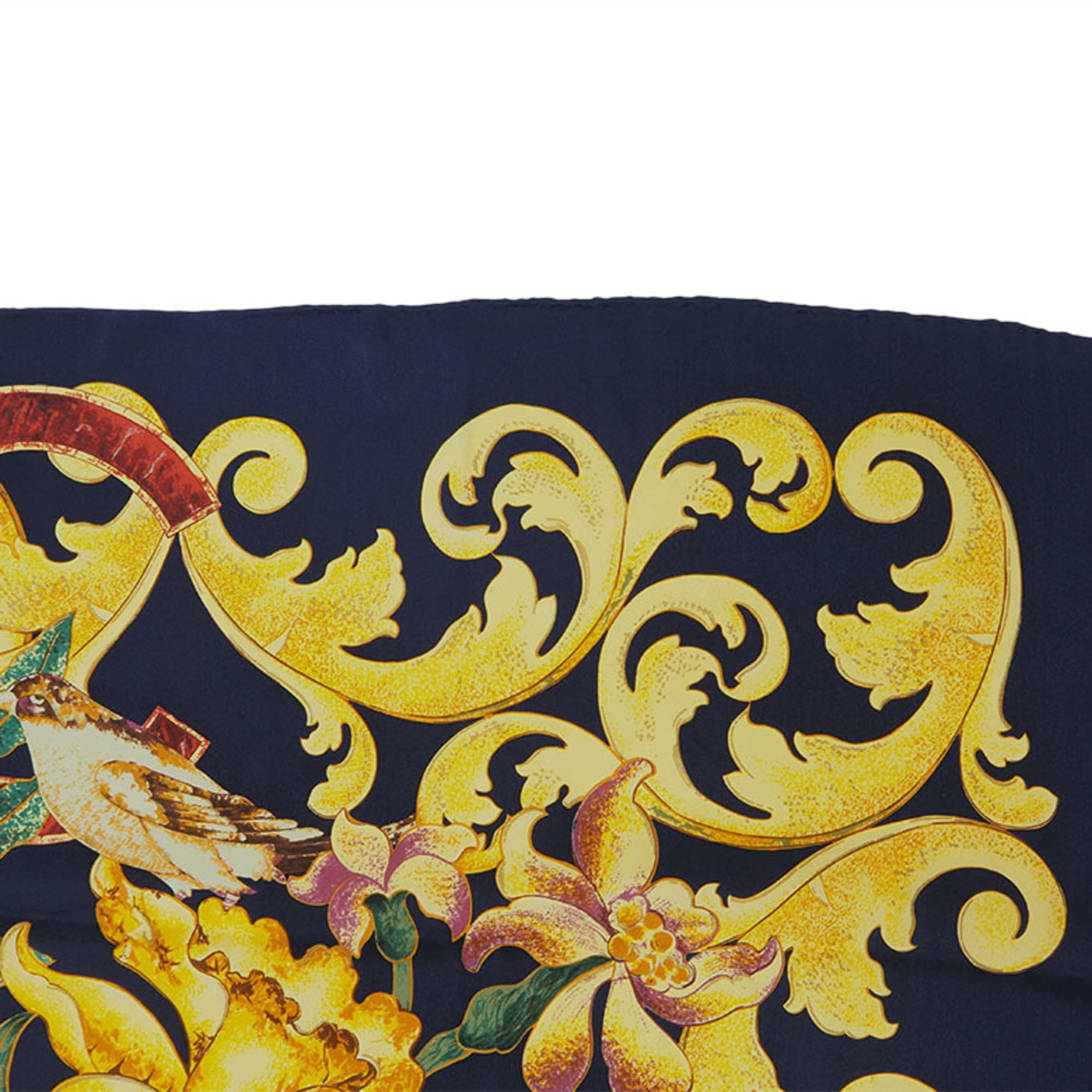 Chanel Sunflower Design Silk Scarf