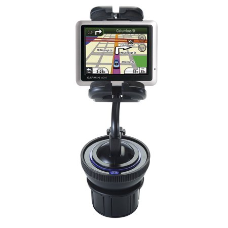 Unique Auto Cupholder and Suction Windshield Dual Purpose Mounting System for Garmin Nuvi 1245 City Chic - Flexible Holder System Includes Two Mount Options