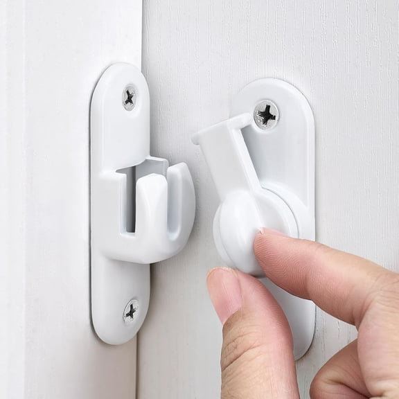 ZHZFKQ White Barn Door Latches,90/180 Degree Gate Lock,Flip Gate Latches Hardware,Zinc Alloy Right Angle Door Lock Latch,Door Security Sliding Door Latch Lock for Cabinets,Bathroom