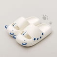 thumbnail image 4 of Zapatillas planas de verano para mujer Ticfox sandalias con apariencia de oso encantador anticolisión blanco azul 38-39, 4 of 11
