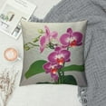 thumbnail image 2 of GOSMITH  Dendrobium Throw Pillow Orchid Tropical Flowers Floral Elegant Pink Green White Square Cushion Cover Standard Pillowcase for Home Decorative Bedroom/Living Room/Car, 2 of 5