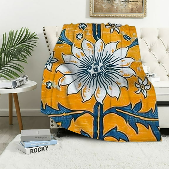JRXY Boho Throw Blanket for Bed - 100% Cotton Ultra Soft Rustic Quilt - Floral Printed Farmhouse Decor Bed Blankets,All Season Rustic Throw for Sofa Couch Chair White