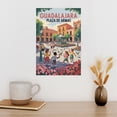 thumbnail image 3 of Retro Vintage Travel Poster Wall Art Plaza De Armas Guadalajara Mexico Spring Garden Colonial Architecture Print Canvas Poster, 3 of 8