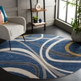 thumbnail image 2 of SAFAVIEH Odyssey Dymphna Modern Area Rug, Blue/Gold Ivory, 6'7" x 6'7" Round, 2 of 8