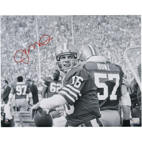 Joe Montana San Francisco 49ers Autographed 16" x 20" Black & White Warm Up Photograph - Fanatics Authentic Certified